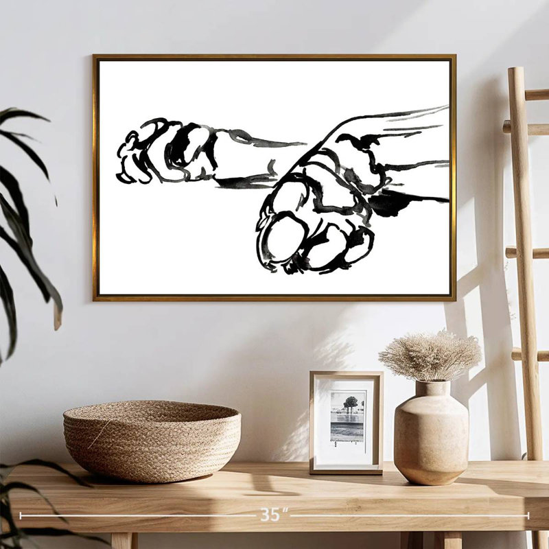 Linear Paws II, Cadre flottant blanc, 19 po x 13 po