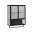 Armoire murale avec porte en verre 62 po - 23 po, deux portes, deux niveaux de rangement fermé, tablette ouverte, porte-serviettes
