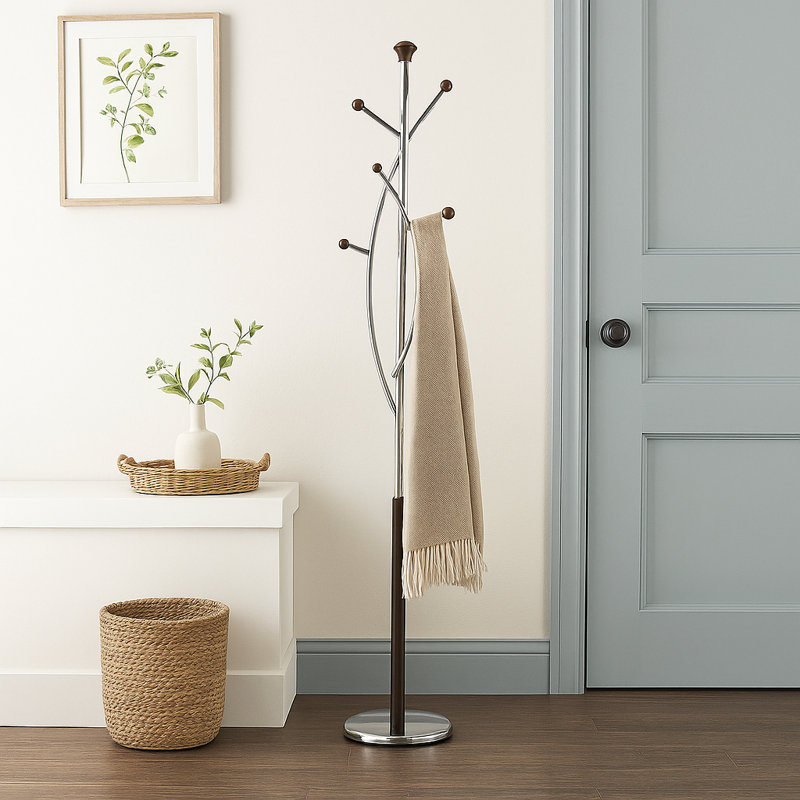 6 - Hook Coat Rack, Black