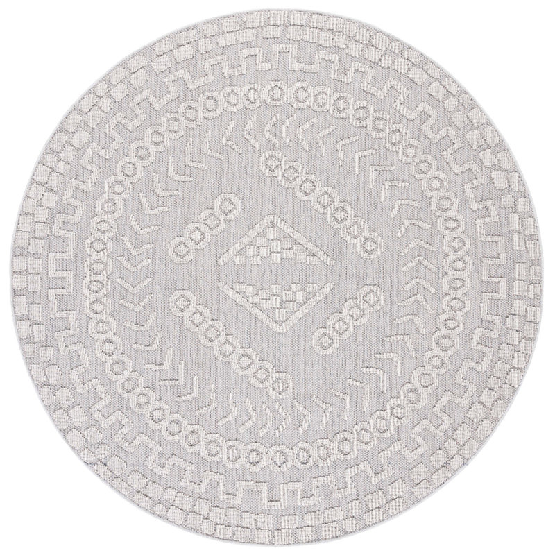Tapis d'intérieur / extérieur Carithers, Rond 6 pi 7 po