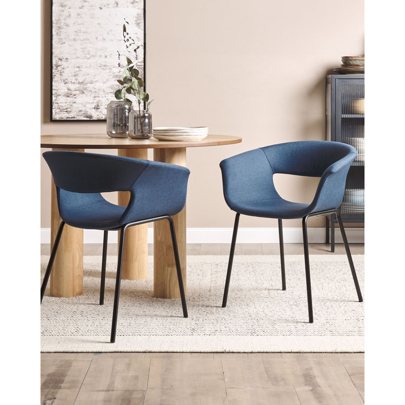 Meurer 43cm H Polyester Blend Upholstered Metal Spindle Side Chair, Black