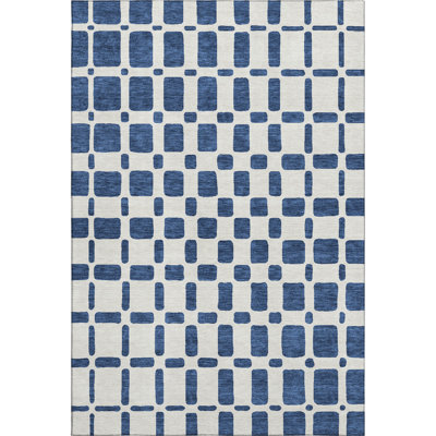 Premium Machine Washable Prisco Navy Rug