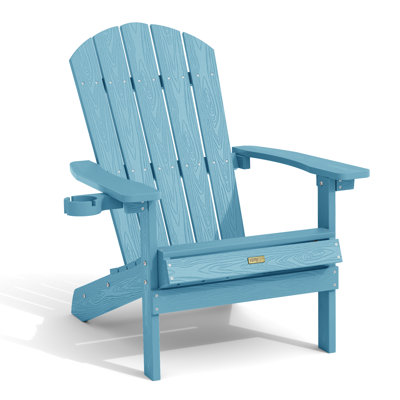 Plastic Adirondack Chair, All-Weather HIPS Outdoor Patio Chairs for Lawn, Garden, Fire Pit, Backyard