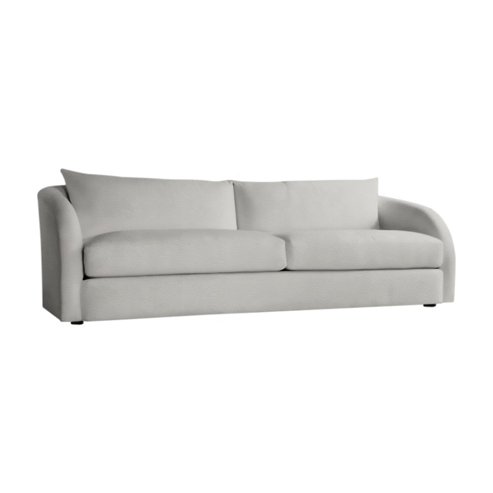 Palermo 95'' Wide Aluminum Loveseat with Cushions, Light Grey Vinyl 6503-010