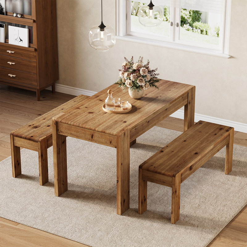 Solid Wood Dining Table Set for 4-6