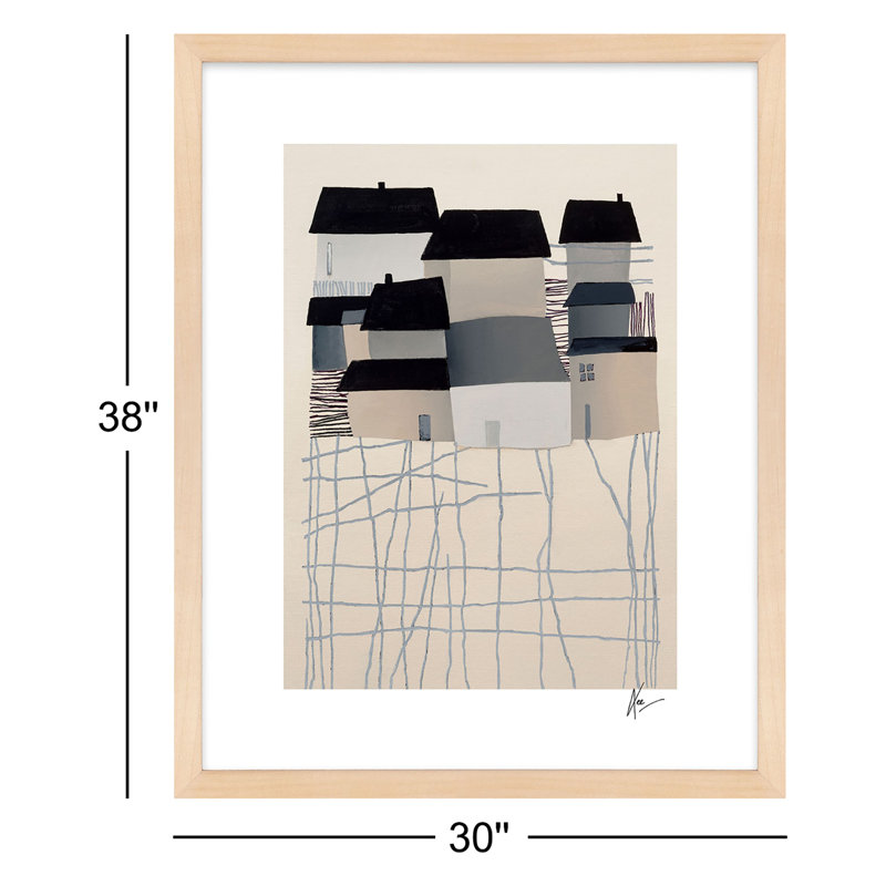 " Village " by Lee Lessem, Maple, 38" H x 30" W x 1.25" D