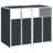 Vidaxl Wheelie Bin Storage For Double Bins Gray 56.7"X31.9"X44.5" Steel-110584182