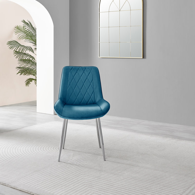 Ensemble de table de salle à manger Tierra Sleek, Bleu / Argent, Argent