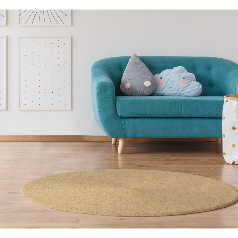 Chenille Abstract Indoor Rug, Round 5'