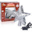 Décoration pour sapin de Noël, décoration de sapin en forme d'étoile éclairée avec lumières de projecteur de flocon de neige rotatives à DEL, décoration en forme d'arbre de neige étoile creuse en argent 3D pour les décorations d'arbre de Noël