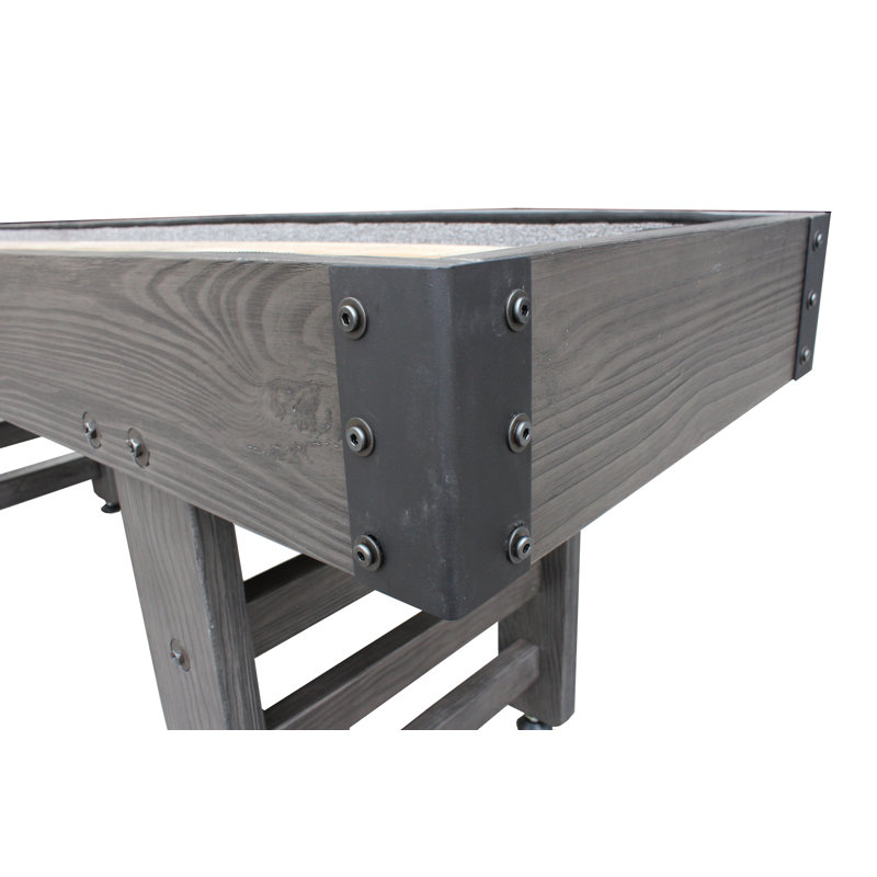 14' Weathered Charcoal Gray Hardwood Shuffleboard Table