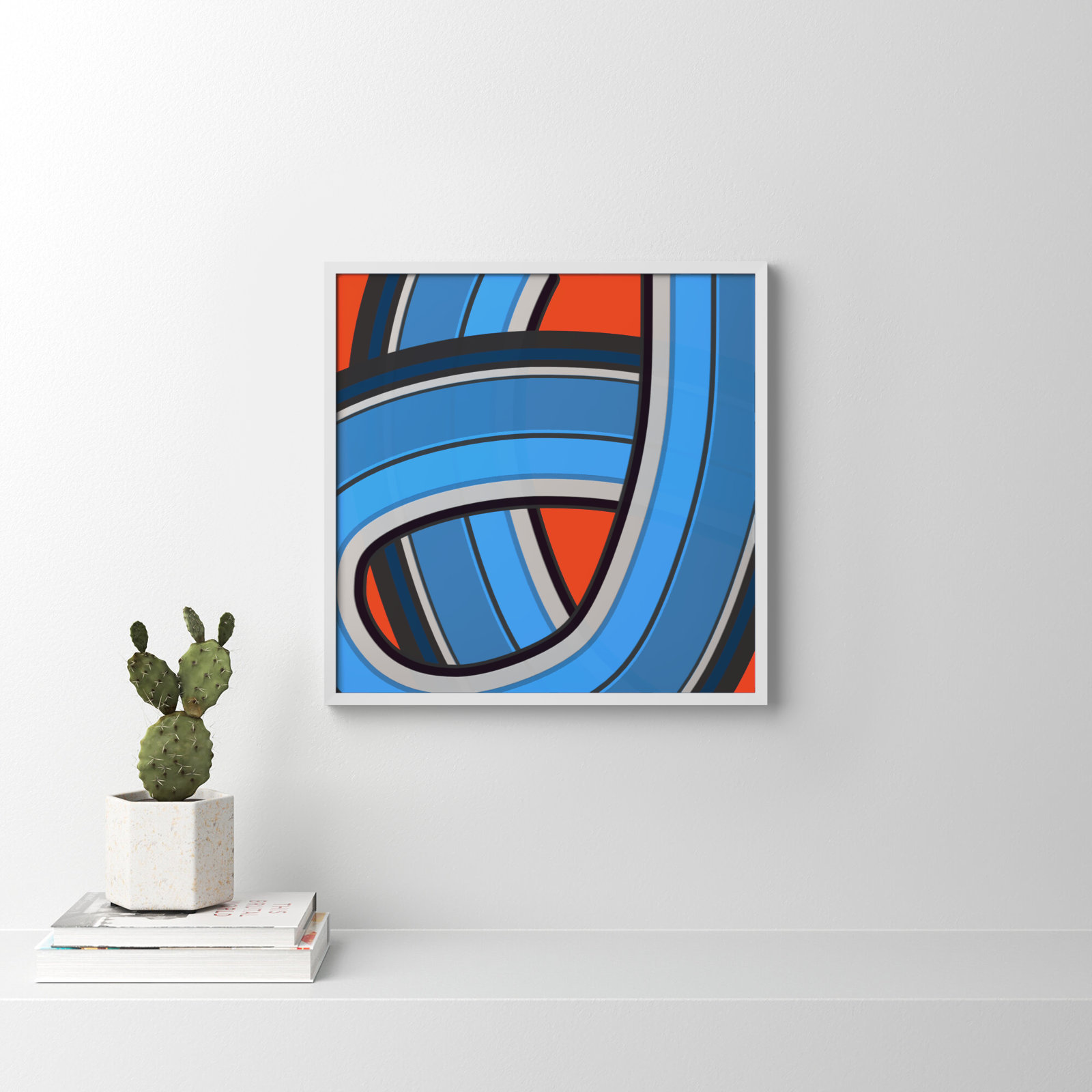 Twist Series I "Twisted River" Print, White, 24" H x 24" W x 1.25" D