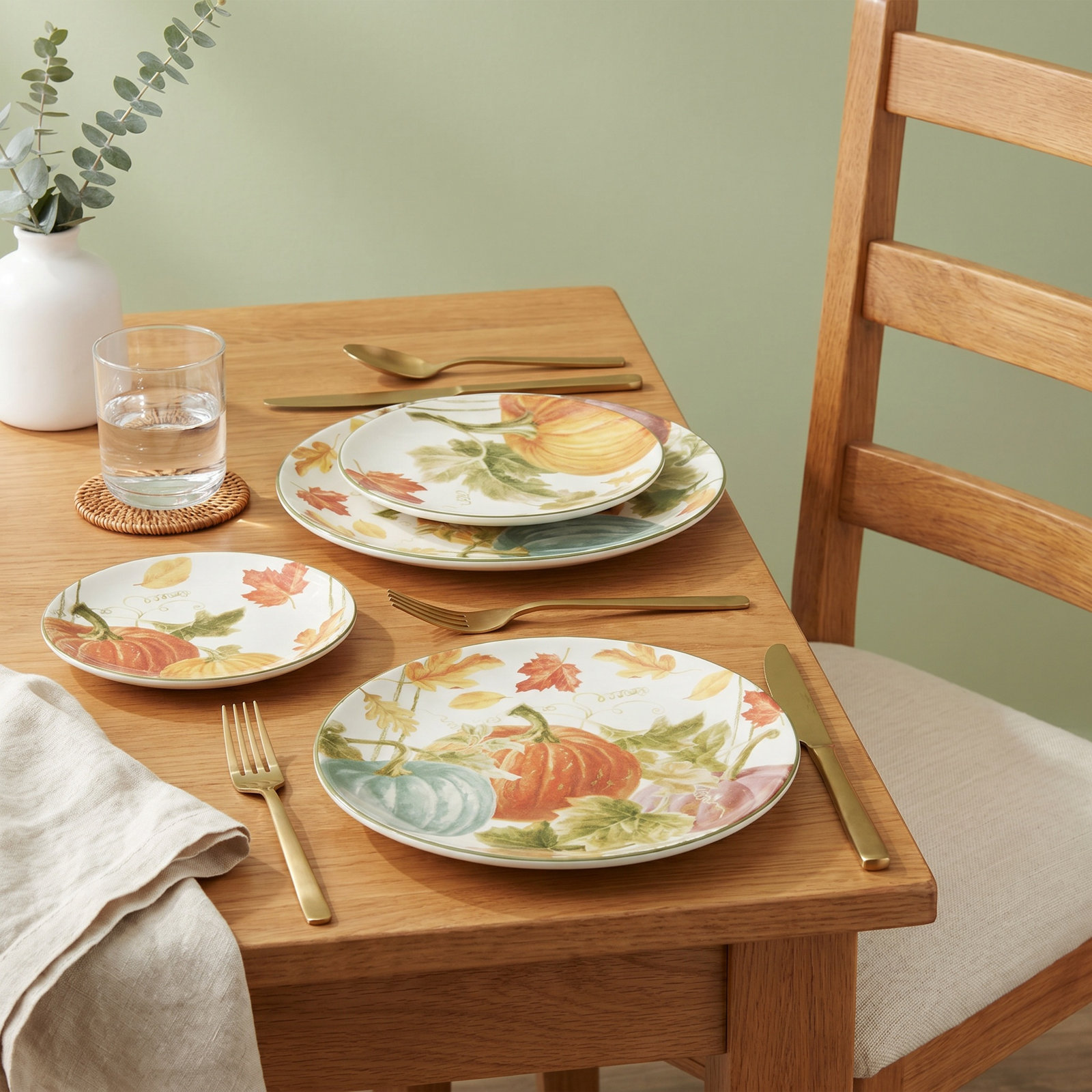 Certified International Autumn Harvest Set Of 4 Dessert Plate