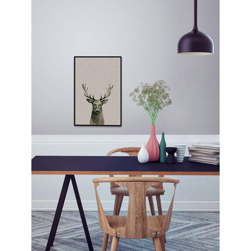 Staring Buck II - Painting, 46cm H x 30cm W