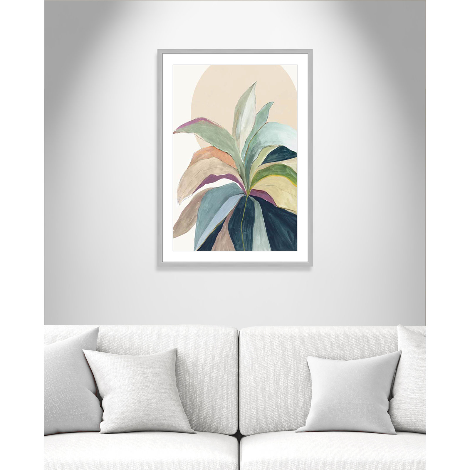 Sherbrooke Sunny Bright Leaves II by Asia Jensen Print, 35.5" H x 25.5" W x 1.25" D, Yes, Silver Single Picture Frame