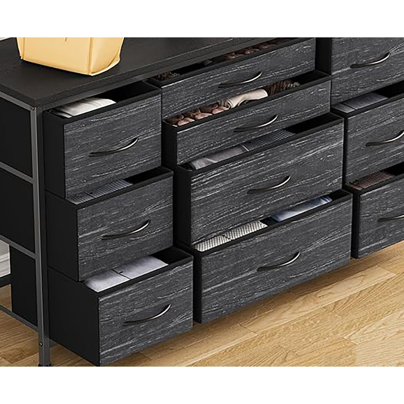 Alidus 121cm W 10 - Drawer Chest of Drawers, Black Willow