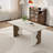 5-Piece Rectangle Dining Table Set For 4-6 People,63" Stone Tabletop Dining Table With 4 Modern Faux Leather Dining Chairs-2144913191