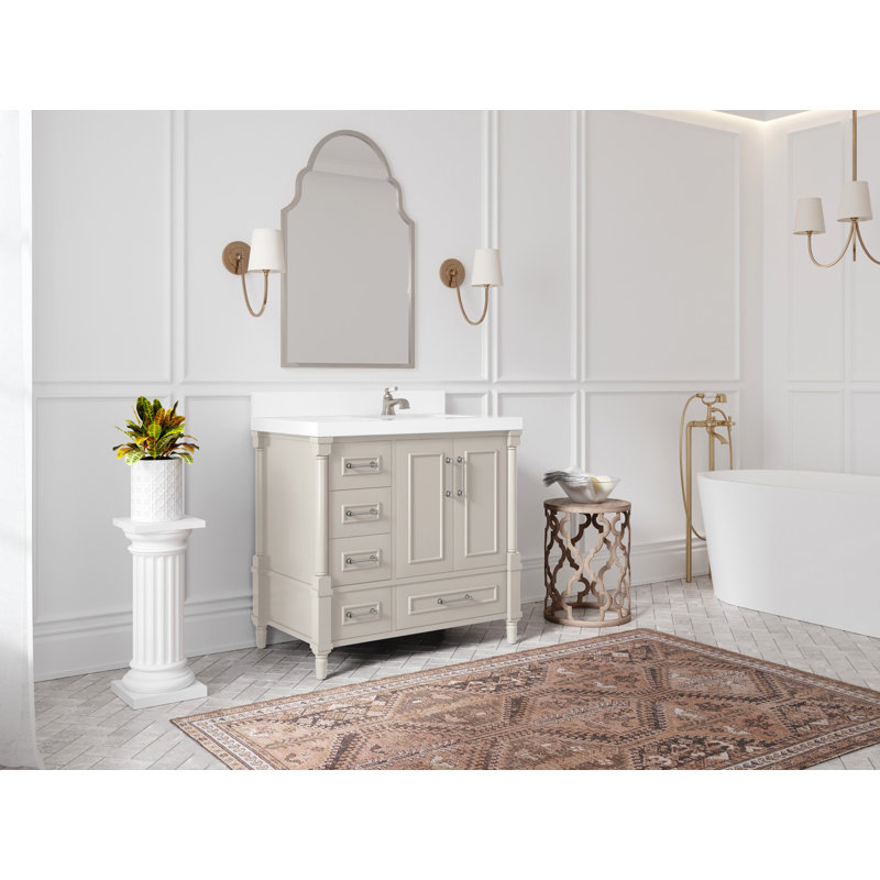 Meuble-lavabo simple 36 po avec comptoir Aberdeen, Finition or brossé, Empira