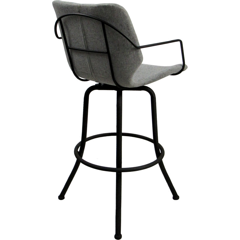 Tabouret pivotant très haut en métal - siège de 34 po, Noir, Gris