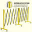 Expandable Metal Safety Barricade Gate with Wheels, 6 m Retractable Barrier Fence for Construction, Parking or Crowd Control