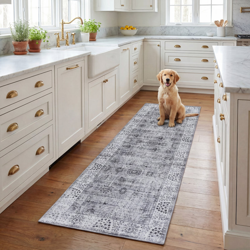 Tapis oriental performant lavable à la machine Tucson 204 M / W S / R, Tapis de couloir 2 pi 6 po x 8 pi
