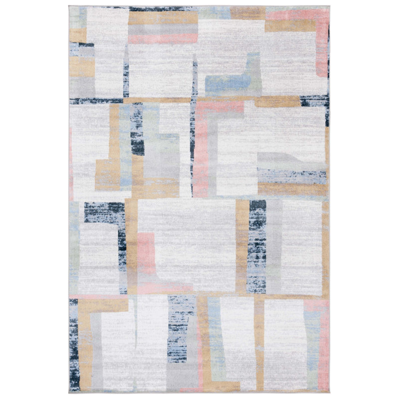 Berthella Performance Machine Washable Abstract Rug, Rectangle 5'3" x 7'6"