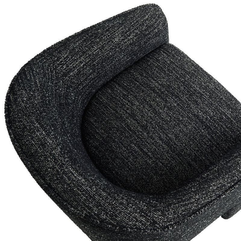 Fauteuil d'appoint rembourré en tissu Greer Boucle, Tissu gris anthracite