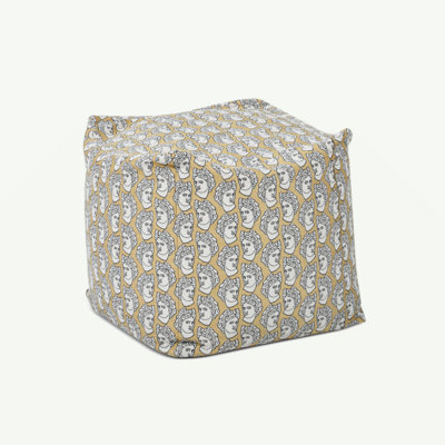 Repose-pieds pouf surdimensionné de 20 po avec pouf Apollo doré et crème