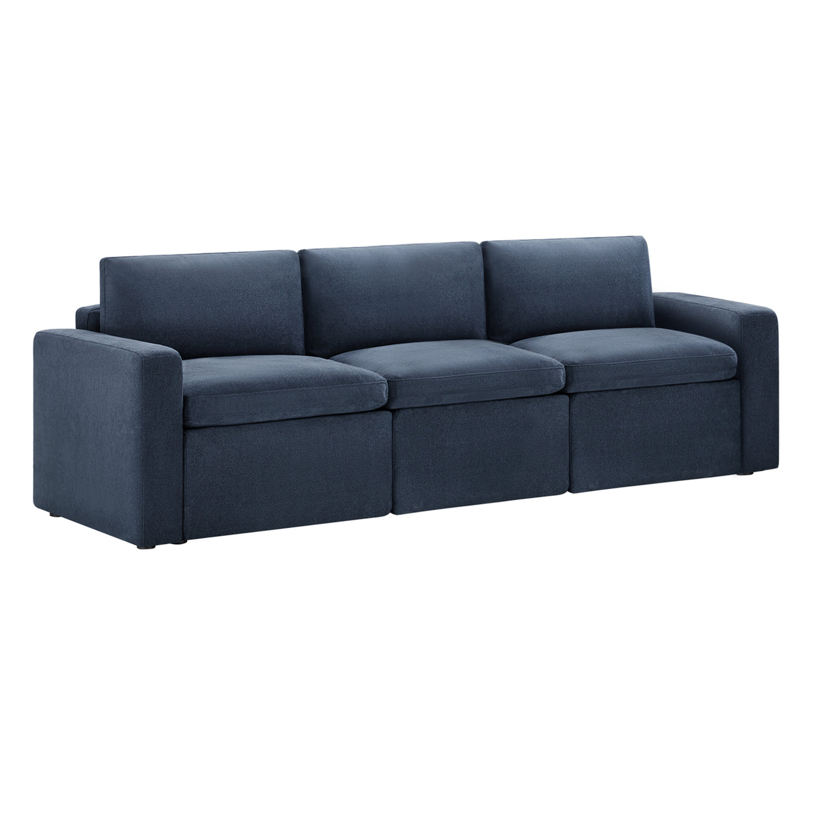 Lana 104" Linen Modular Sofa, 34" H x 104.3 W  x 34.6" D, Elite Indigo