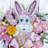 Easter Rabbit With Egg Spring Wreath