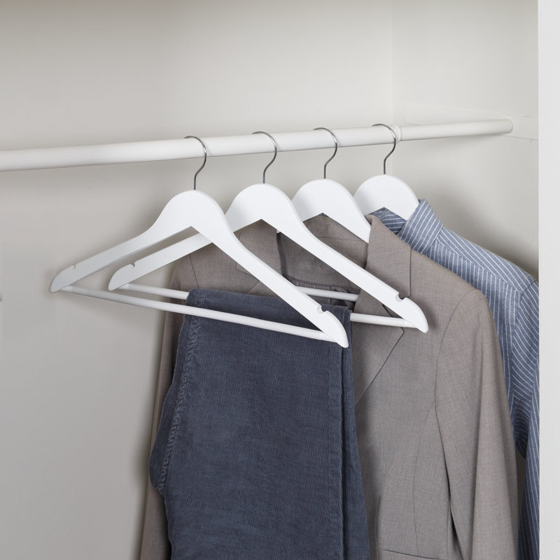 White Wood Non-Slip Swivel Hook Hangers, 24-Pack