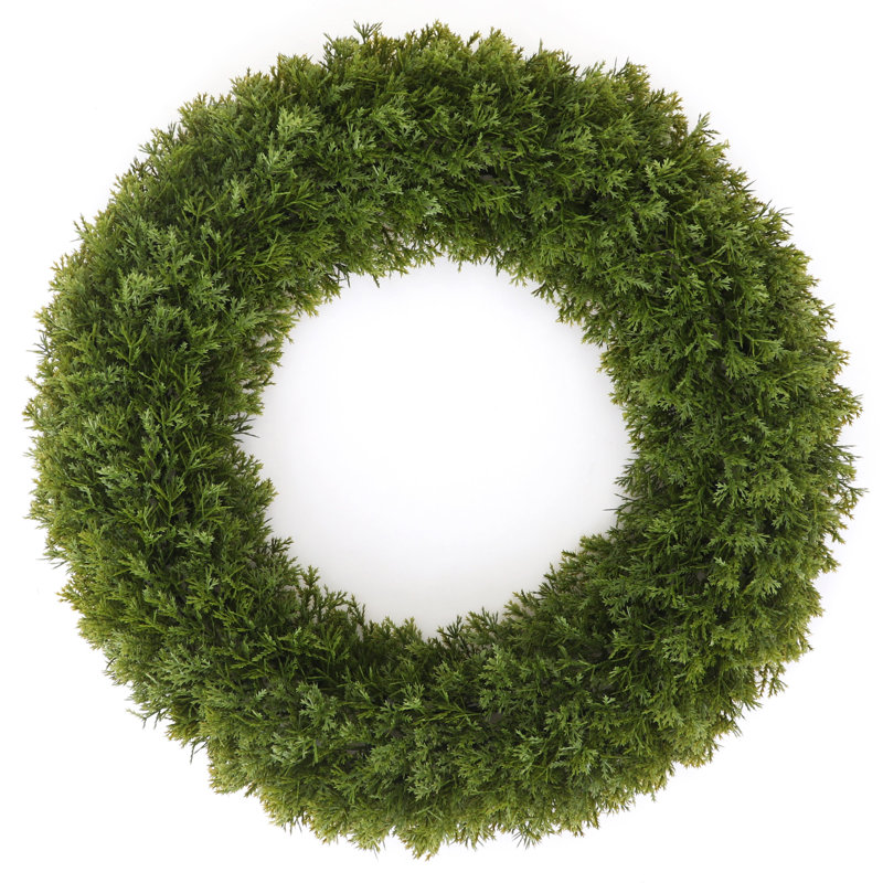 Couronne de verdure de porte d'entrée, H 3 po x l 19 po x P 19 po