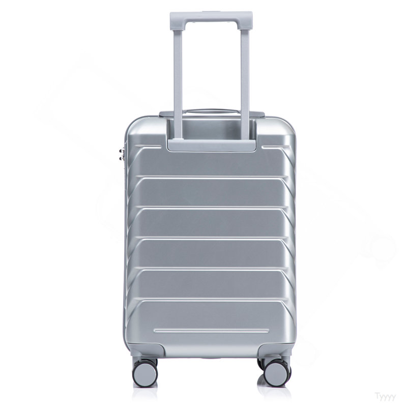 Bagage à carreaux rigide de 20 pouces en ABS à carreaux roulés - Surface résistante aux égratignures, quatre roues multidirectionnelles, avec serrure à combinaison. (Argent)