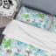 Fleurs bleues et feuille verte - ensemble de housse de couette floral - microfibre de polyester-985096799