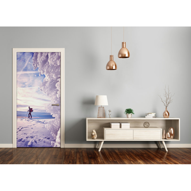 People Skier Door Decal