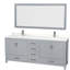 Sheffield 80" Freestanding Double Bathroom Vanity with Quartz Top with 70" Mirror-1040347550-1040370084