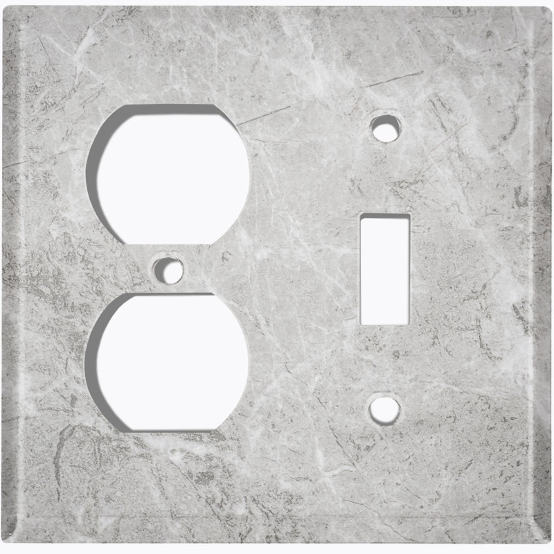 Patterned 2 - Gang Standard Combination Wall Plate, Dark Gray/White