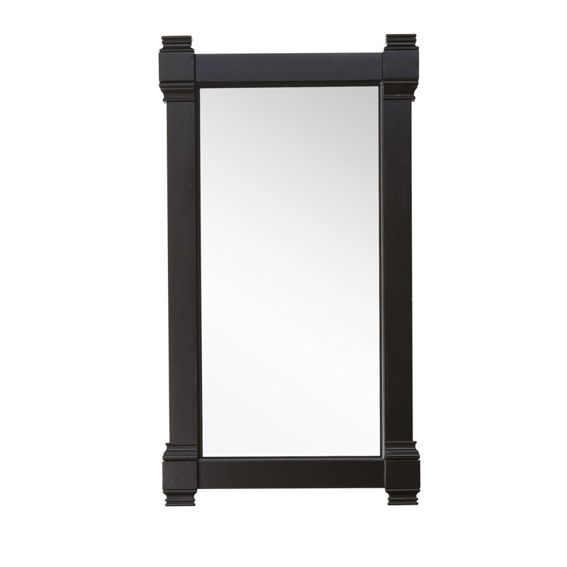 Brittany Flat Beveled Wall Mirror, Black Onyx, 39.25" x 22"