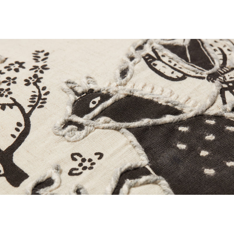  PLL0025 Ivoire / Noir 18 po x 18 po Housse seulement, Pas de bourre