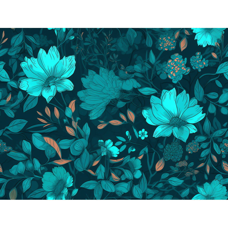 Machine Printed Comforter, Twin Extra Long Comforter, Blue/Green Floral
