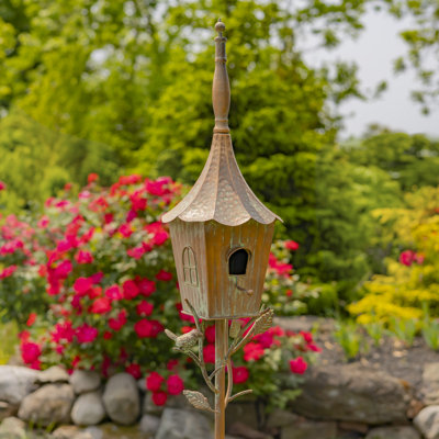 66" Tall Iron Birdhouse Stake “Verona"