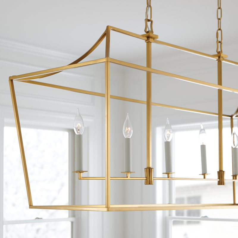 Meztli 6 - Light Kitchen Island Pendant, Burnished Brass
