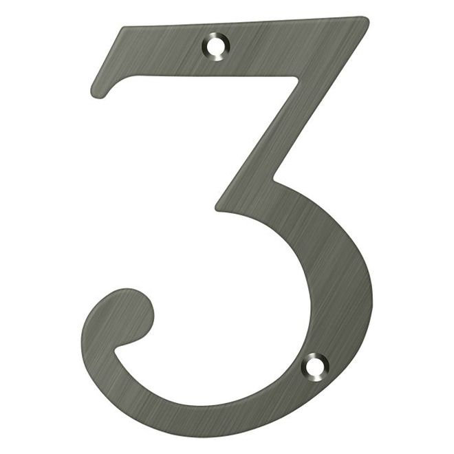 Chiffres de 4 po Deltana, Nickel antique, 3