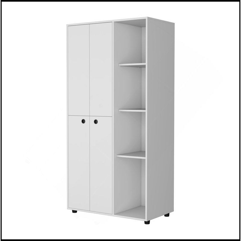 Armoire Bethel avec 1 tiroir, armoires de rangement et tringles suspendues