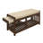 Transitional 1pc Storage Bench with 2 Open Shelves Hidden Drawer Upholstered Cushioned Seat Multifunctional Wooden Furniture