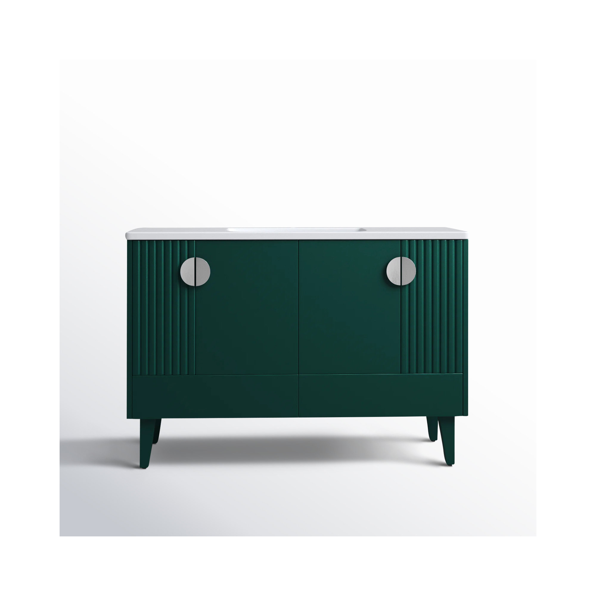 Saimah 48'' Single Bathroom Vanity, Polished Chrome, Green