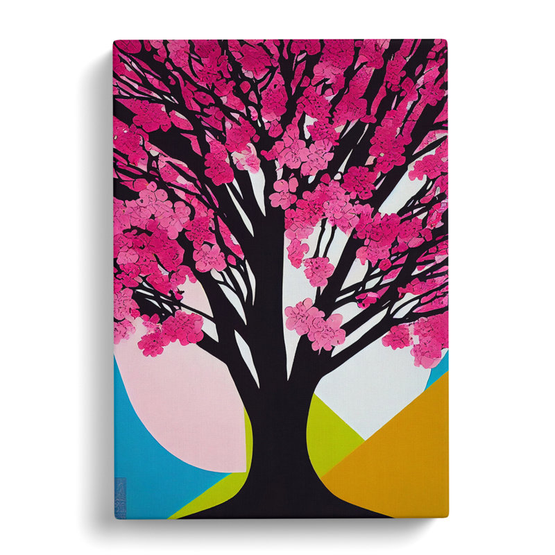 Cherry Blossom Tree Pop - Wrapped Canvas, 50cm H x 35cm W x 3cm D