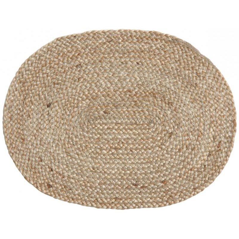 Garibaldi Jute No Pattern Oval Placemat