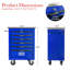 Chariot à outils 6 tiroirs pour le garage, chariot roulant en métal avec roues, noir et bleu, verrouillage par clé, chariot multifonctionnel à roulement, tiroirs verrouillables avec rangement bleu, surface en acier lisse-531905682