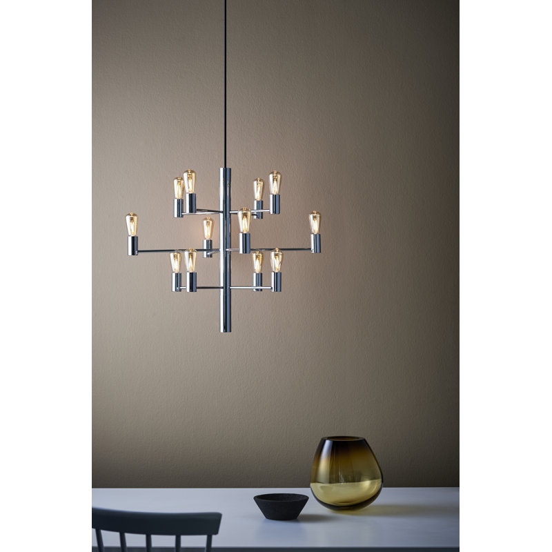 Manola 12 - Light Candle Style Chandelier, Chrome